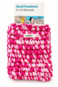 Pochette livre ou liseuse faite main au crochet rose personnalisable