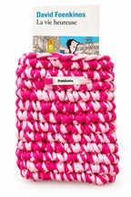 Pochette livre ou liseuse faite main au crochet rose personnalisable