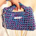 Sac au crochet Apolline Turquoise et Violet inspiré des calanques fait main à Marseille