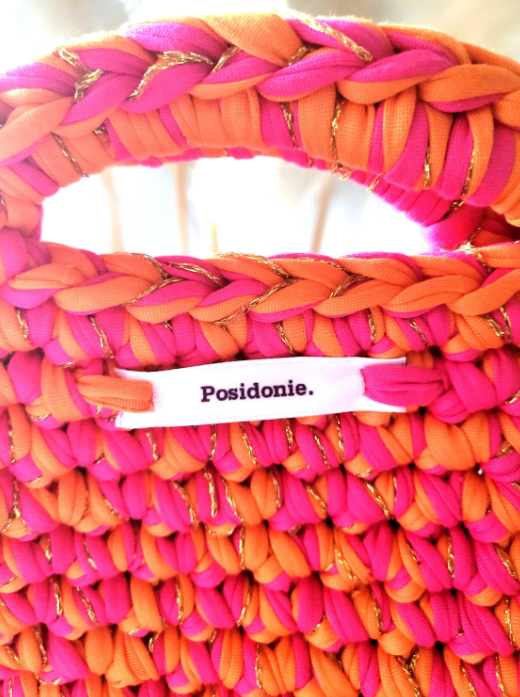 Sac au crochet best seller orange & fuschia fait main à Marseille