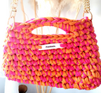 Sac au crochet best seller orange & fuschia fait main à Marseille
