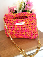 Sac au crochet best seller orange & fuschia fait main à Marseille