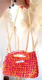 Sac au crochet best seller orange & fuschia fait main à Marseille