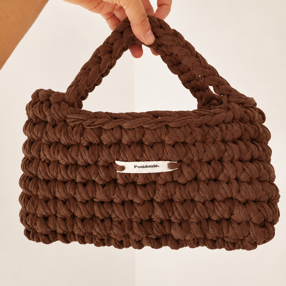 Sac au crochet chunky écru fait main à Marseille