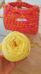 Sac au crochet best seller orange & fuschia fait main à Marseille