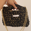 Sac au crochet noir doré fait main à Marseille