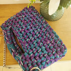 Sac au crochet Apolline Turquoise et violet inspiré des calanques fait main à Marseille