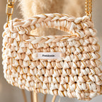Sac au crochet blanc crème et blanc cassé fait main à Marseille