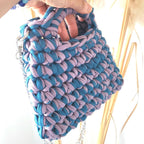 Sac au crochet lavande et azur fait main à Marseille