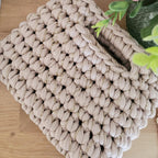Sac au crochet beige sable et doré fait main à Marseille