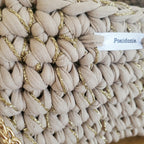 Sac au crochet beige sable et doré fait main à Marseille