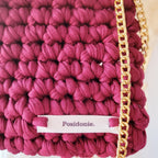 Sac au crochet de soirée clutch rouge bordeaux fait main à Marseille