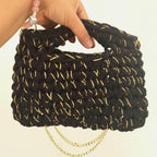 Sac au crochet Eléonore noir et doré ou argenté fait main à Marseille